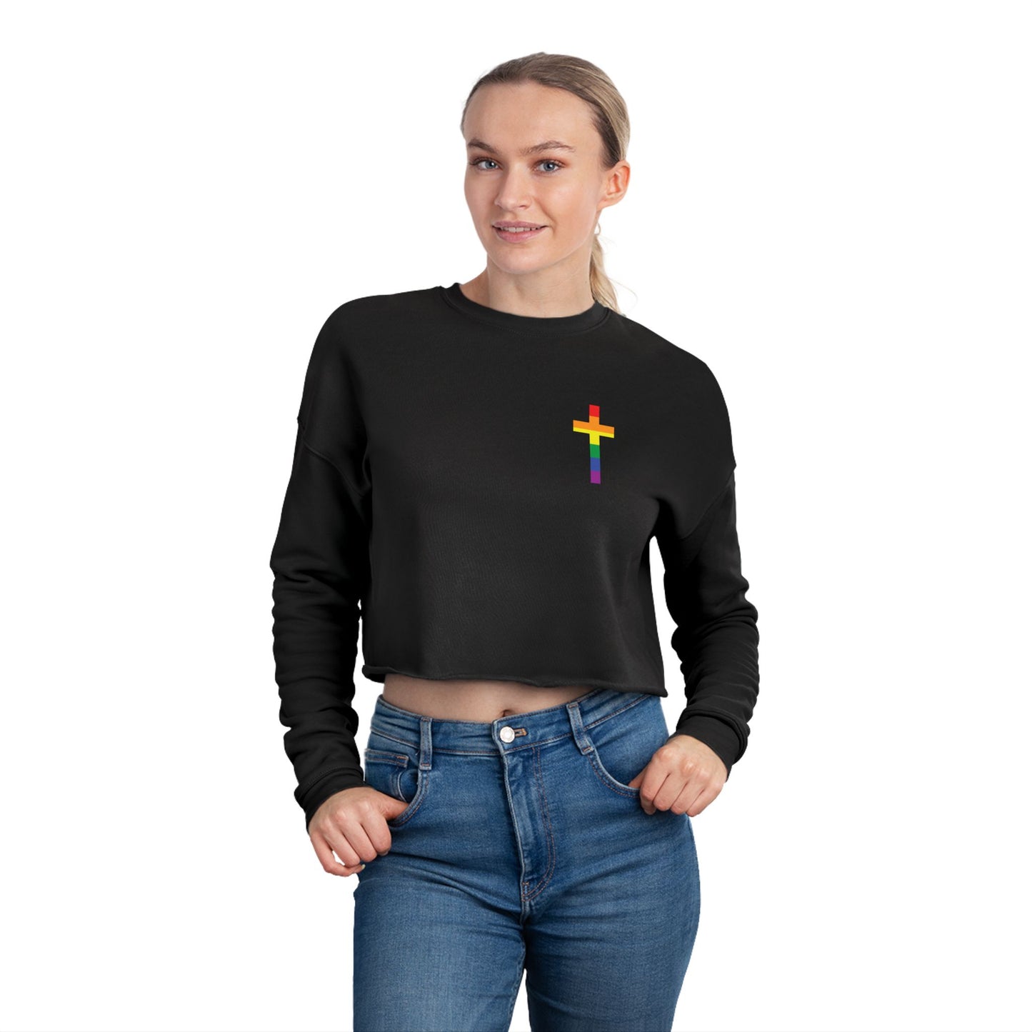 "Jesus Loves All Of Us" Crop Hoodie